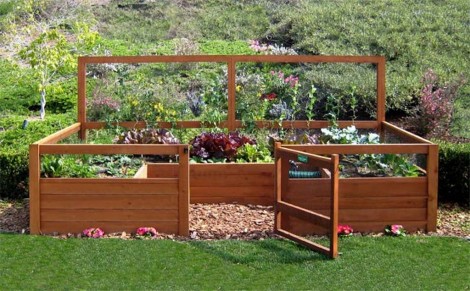 enclosed raised garden bed